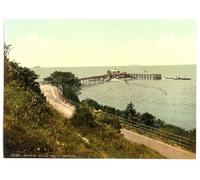 Victorian View of the Pier, Weston-Super-Mare, Somerset, England, Large A3 size 41 by 28 cm Canvas Textured Fine Art Paper Photo Print