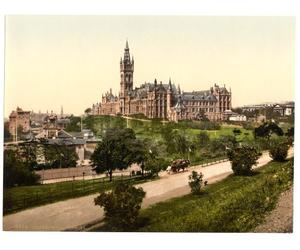 Victorian View of the University, Glasgow, Scotland, Large A3 size 41 by 28 cm Canvas Photo Print