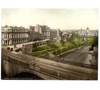 Victorian View of Union Terrace, Aberdeen, Scotland, Large A3 size 41 by 28 cm Canvas Textured Fine Art Paper Photo Print
