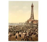 Victorian View of Vintage Blackpool Tower Large A3 size 16 x 11 inch Canvas Print