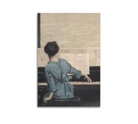 Victorian Vintage Woman Playing Piano AntiqueCanvas Poster Wall Art Poster for Room Living Room Study Aesthetics And DecorationUnframe-style 20x30inch(50x75cm)