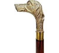Victorian Walking Stick with Brass Handle - 36'' Adjustable, Foldable Wooden Classic Vintage Designer Lightweight Gift for Men & Women (Golden & Brown)