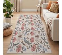 Victorian Washable Rugs Living Room 60 x 120 cm - Soft Short Pile Beige Area Rugs for Bedroom Dining, William Morris Retro Plants Vines Non Slip Carpet for Entryway Kitchen Entrance Decor
