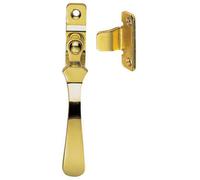 Victorian Wedge Pattern Casement Window Fastener 57 x 13mm Polished Brass Loops Metallics One Size