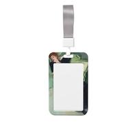 Victorian Woman On Light Green Couch Sliding Id Badge Holder Hard Plastic Work Card Case Name Tag Protector for Nurses Office