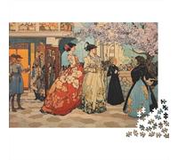 Victorian Women Fashion Recycled Cardboard Jigsaw Puzzle for Puzzle Enthusiasts 1000-Piece StreetScene Challenging Puzzle Games Decoration 70x50cm/1000pcs