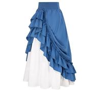 Victorian Women's Ruffled Skirt, Medieval Skirt, Women's Vintage Wide Hem Trapeze Cut Chic Renaissance Court Casual Fluid Stretch for Cosplay Gothic Halloween Carnival Prom Long Skirt