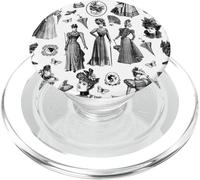 victorian women's style antique butterfly toile black white PopSockets PopGrip for MagSafe