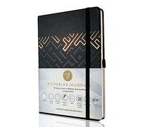 VICTORIA'S JOURNALS Bullet Notebook, Dotted Undated Planner Sofia Hard Cover Vintage Journal Time Management and Goals Organizer, A5 Size 5.5'' x 7.8''