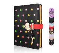 VICTORIA'S JOURNALS Heart Shaped Lock Diary, Designer Printed Leatherette Thicken PU Leather Hardcover Journal Personal Notebook Lined Pages Gilded Edge Ribbon Bookmark