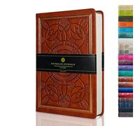 VICTORIA'S JOURNALS Vintage Leatherette Journal Hard Cover Lined Old Looking Notebook Travel Diary Brown, 5.7” x 8.1”