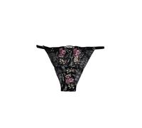 Victoria's Secret Embroidered Adjustable String Cheeky Panty Black/Multicolor New, Multicolor/Black, L