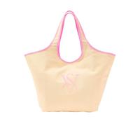 Victoria's Secret Ombré Monogram Logo Tote Bag - Women’s Summer Beach Tote with Gradient Print & Faux Leather Trim