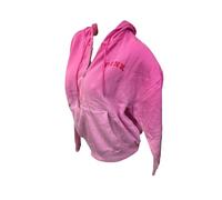 Victoria's Secret Pink Ivy Fleece Campus Zip Hoodie Tie Dye Pink Sweatshirt Soft Comfy New, Tie Dye Pink, XXL