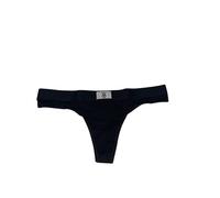 Victoria's Secret Shine Patch Cotton Thong Panty Color Black New, Black, M