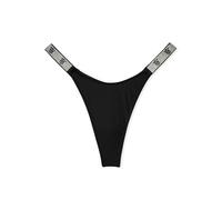 Victoria's Secret Shine Strap Thong, Underwear for Women (XS-XXL), Black - Vs Logo, XS