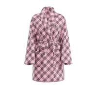 Victoria's Secret Short Cozy Robe Color Plaid Pink New, Pink Logo, XS-S