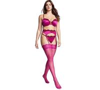 Victoria's Secret Very Sexy Lace Top Thigh High Stockings Hosiery (as1, alpha, x_s, regular, regular, Hot Pink), Hot Pink, X-Small