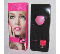 Victoria's Secret Vs Loves Pink Cosmetic Set Gift Set : Lipstick 2g - Blusher 1.7g - Nail Polish 5ml