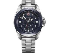 Victorinox Men’s Watch Journey 1884 Ø 43 mm, Swiss Made, Analogue Quartz, Water-Resistant up to 200 m, Stainless Steel Strap, Blue/Silver