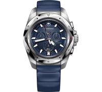 Victorinox Men’s Watch I.N.O.X. Chrono Ø 43 mm, Swiss Made, Analogue Quartz, Water-Resistant up to 200 m, Rubber Strap, Blue