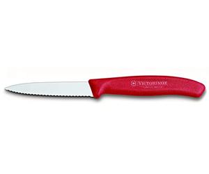 Victorinox 3.25 Inch Swiss Classic Paring Knife with Serrated Edge, Spear Point, Red