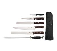 Victorinox 6-Piece Rosewood Knife Set with 20cm Chef Knife with Wallet