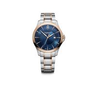 Victorinox Men’s Watch Alliance Ø 40 mm, Swiss Made, Analogue Quartz, Water-Resistant up to 100 m, Sapphire Glass, Stainless Steel Strap, Blue/Rosé Gold/Silver