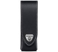 Victorinox Belt Pouch Leather - for 111 mm Swiss Army Knife - Olive Green | Durable leather pouch with belt loop and hook-and-loop fastener. Ideal for EDC and outdoor protection. 122 mm long.