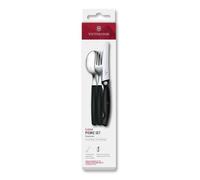 Victorinox Classic, Professional Cutlery Set, 3-Piece, Extra Sharp Blade, Serrated Edge, 11 cm, Stainless Steel, Black