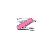 Victorinox Classic SD Mini Swiss Army Knife, Camping Pocket Knives, 7 Functions, Blade, Keyring, Pink