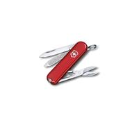Victorinox Classic SD Mini Swiss Army Knife, Camping Pocket Knives, 7 Functions, Blade, Keyring, Red