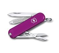 Victorinox Classic SD Swiss Army Knife, Small, Multi Tool, 7 Functions, Scissors, Nail File, Magenta