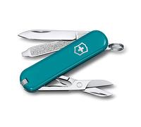 Victorinox Classic SD Swiss Army Knife, Small, Multi Tool, 7 Functions, Scissors, Nail File, Petrol