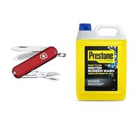 Victorinox Classic SD Swiss Army Knife, Small, Multi Tool, 7 Functions, Scissors, Nail File, Red & Prestone PSCW0029A Winter Screenwash, 5 Litre