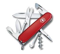 Victorinox Climber Swiss Army Knife, Medium, Multi Tool, 14 Functions, Blade, Bottle Opener, Red