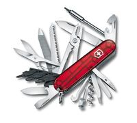Victorinox Cyber Tool M Swiss Army Knife, Medium, Multi Tool, 32 Functions, Blade, Bits, Red Transparent