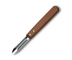 Victorinox Double Edge Potato Peeler with Wooden Handle, Stainless Steel, Brown, 16cm x 2cm