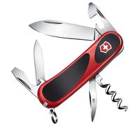 Victorinox EvoGrip Swiss Army Knife 10 Multi-Tool 3-3/8" Red Handles with Black Rubber Inserts - 2.3803.CUS2
