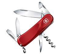Victorinox Evolution 10, Swiss Army Knife, 13 Functions, Red | Medium 85 mm Pocket Knife for Everyday Carry with Corkscrew, Nail File and Ergonomic Scales. Made in Switzerland.