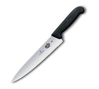 Victorinox Fibrox Collection Chefs Carving Knife 25cm Serrated Edge (Black)