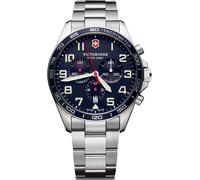 Victorinox Men’s Watch Fieldforce Chrono Ø 42 mm, Swiss Made, Analogue Quartz, Water-Resistant up to 100 m, Sapphire Glass, Stainless Steel Strap, Blue/Silver