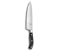 Victorinox Grand Maître Chef's Knife, 20 cm Stainless Steel Blade, Black | Professional forged kitchen knife with ergonomic POM handle for precise slicing and dicing. Made in Switzerland.