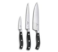 Victorinox Grand Maître Chef's-Set, 3-Piece Forged Kitchen Knife Set, Black | Professional forged knives for chopping, dicing and slicing meat, fish or vegetables with robust POM handles.