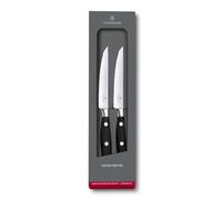 Victorinox Grand Maître Steak Knife Set, 2 Pieces, 12 cm Forged Blade | Professional forged stainless steel knives with straight edge and ergonomic handle for precision cutting. Swiss Made