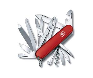 Victorinox Handyman Swiss Army Pocket Knife, Medium, Multi Tool, 24 Functions, Large Blade, Metal Saw, Red