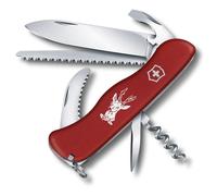 Victorinox Pen Knife Hunter 12 Functions Locking Gutting Blade Wood Saw Red