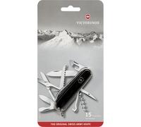 Victorinox Swiss Pocket Knife Huntsman, 15 Functions, Swiss Made, Outdoor Multi Tool incl. Scissors, Wood Saw, Black