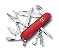 Victorinox Huntsman Swiss Army Knife, Medium, Multi Tool, Camping Knife, 15 Functions, Large Blade, Bottle Opener, Red