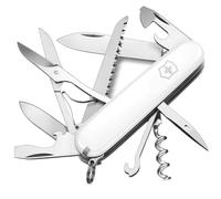Victorinox Huntsman Swiss Army Knife, Medium, Multi Tool, Camping Knife, 15 Functions, Large Blade, Bottle Opener, White